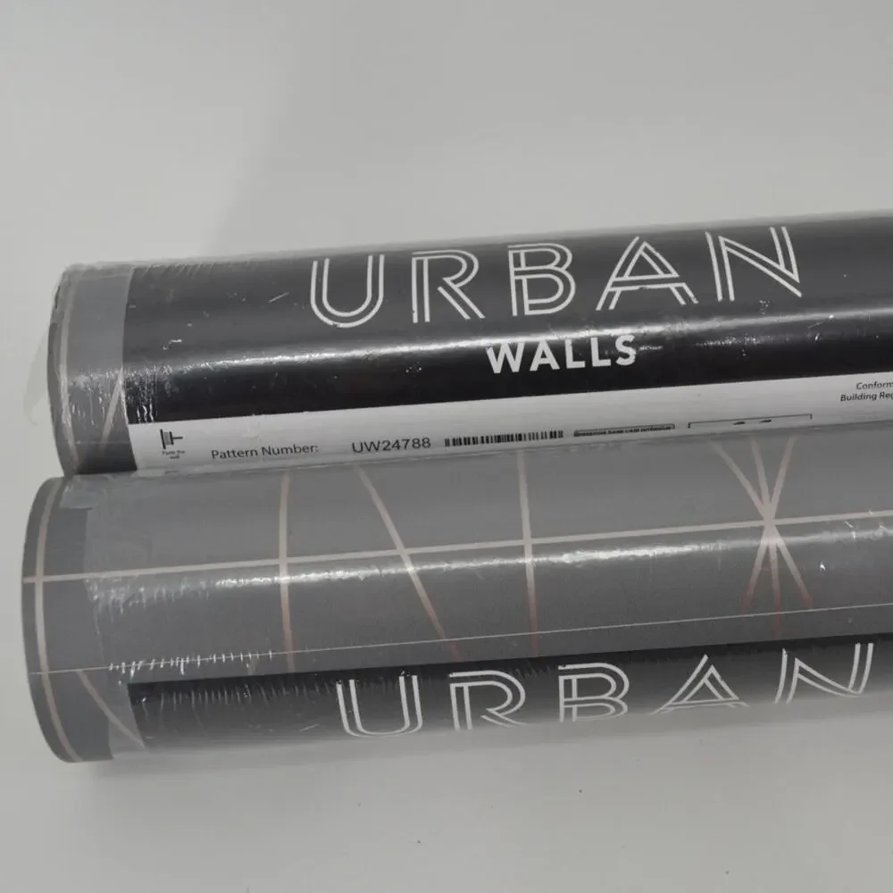 (2) Urban Walls UW24788 LeVeque Charcoal Diamond Wallpaper